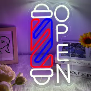 【Barber Shop】Dimmable LED Neon Decor Business Sign,Dimmable Light Wall Sign, for Hair Salon Barber Art Decor Gift for Family, Friends and Boys