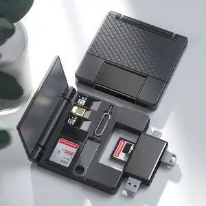 Multifunctional OTG Card Reader with Storage Box, 7 In 1 Micro SD Card Reader, Type C SD Card Reader for Digital Camera, Smartphone, Tablet, Memory Card Reader, Portable Storage Box, OTG Compatibility, USB C Interface