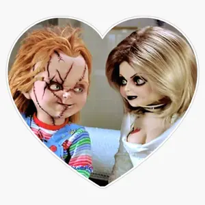 Chucky + Tiff Sticker Vinyl Waterproof Sticker Decal Car Laptop Wall Window Bumper Sticker 5"