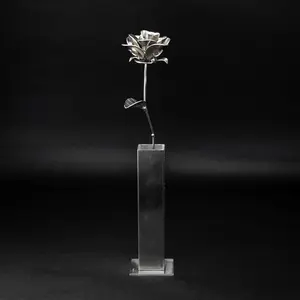 Metal Rose and Vase, Metal Rose and Vase Sculpture, Welded Roses, Immortal Rose and Vase.