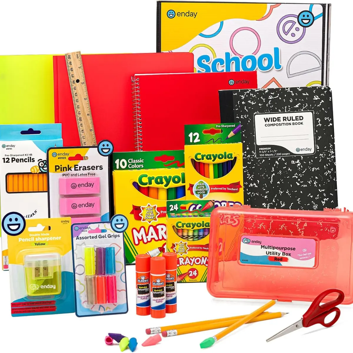 83-Piece School Supply Set for Grades K-5, Kindergarten Office Stationery Kit for Boys & Girls
