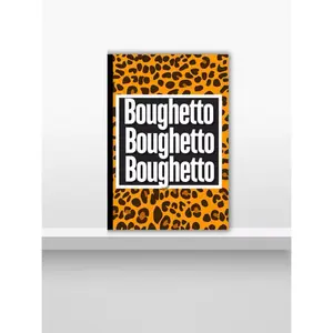 Boughetto Lined Journal with Bold Orange Leopard Print Design for Stylish Note-Taking
