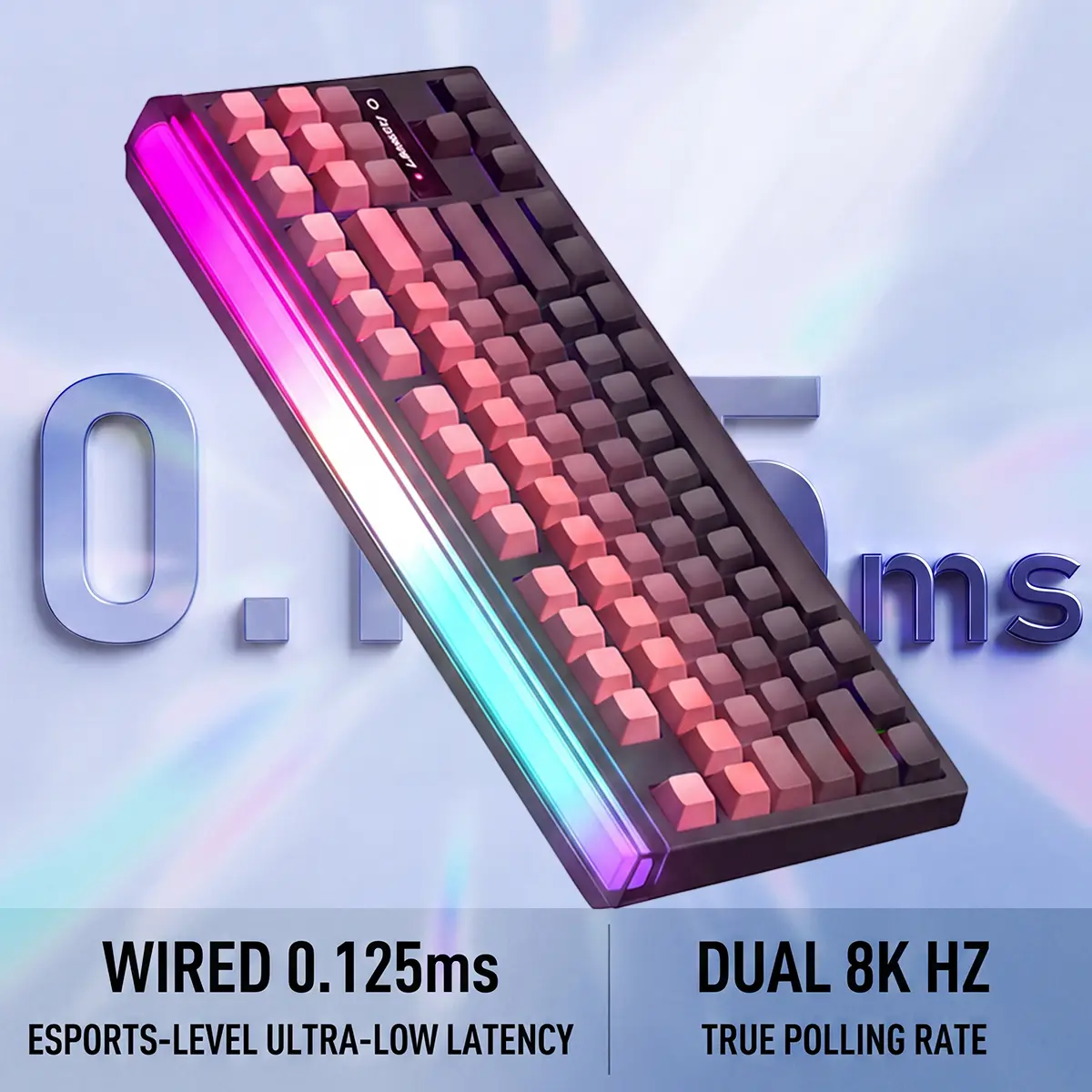 8K Wireless Mechanical Gaming Keyboard, TTC Instant Silver Switches, Dual 8K Polling Rate, 0.125ms Ultra-Low Latency, Gasket Mount, 7-Layer Foam, Tri-Mode, 12000mAh Battery, RGB, Hot-Swappable
