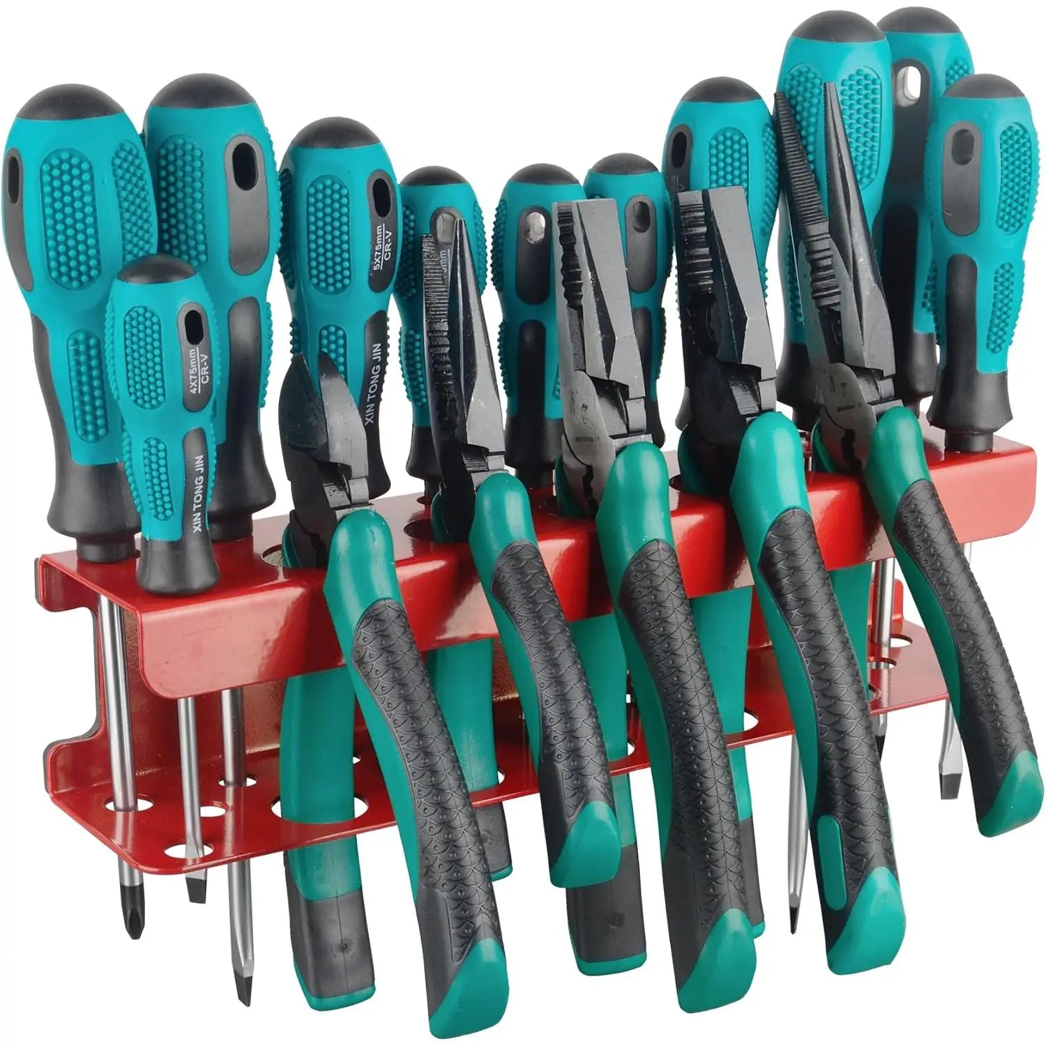 Screwdriver Rack,1PCS Red Screwdriver Organizer,Tool Holder Holder for Multiple Screwdriver Plier Shear Tool Chest Cart Workbench - .com