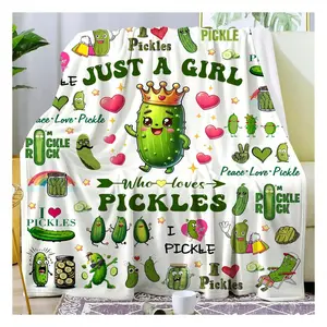 Funny Pickle Blanket Gifts For Women Men Pickle Lovers,Flannel Pickles Throw Blankets Pickles Gifts For Birthday Christmas Office Nap Sofa Blanket, Gift For Friends, Family, Happy Valentine's Day