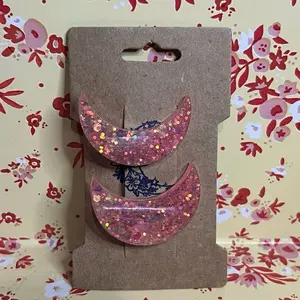 Crescent moon hair clips-Set of two