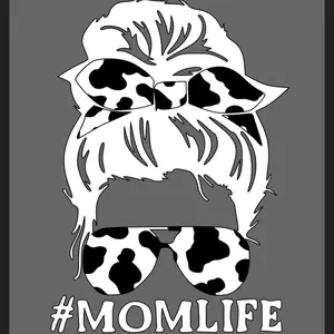 Cow Momlife Decal - Permanent Vinyl Design for Motherhood Expression, Easy Application on Parchment Paper, Fun and Humorous Cartoon Cow