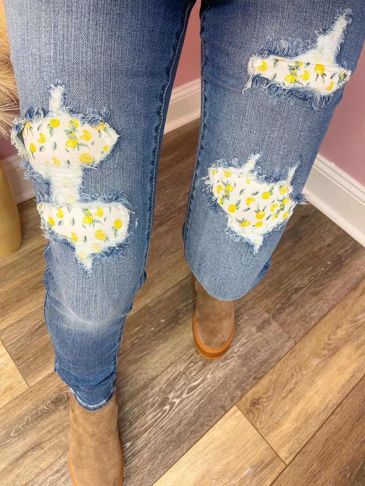 Judy Blue Lemon Patch Skinny Jeans