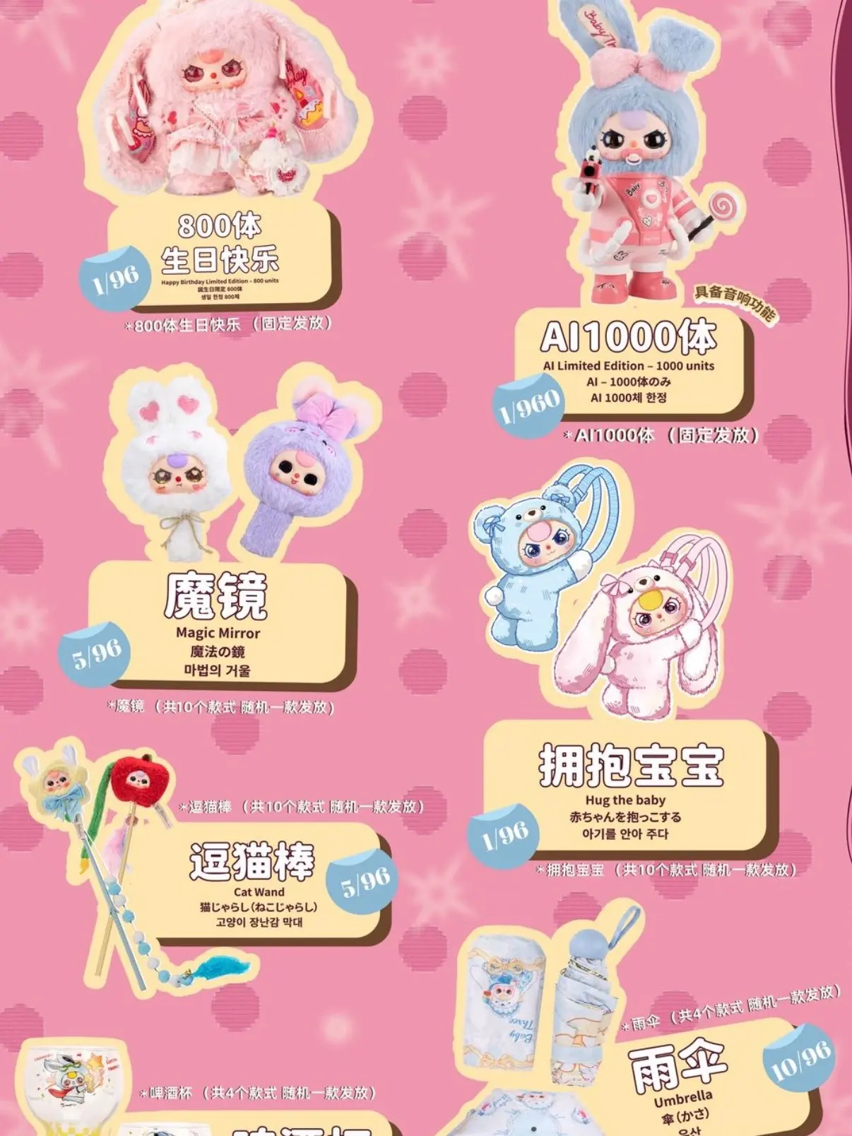 BB3—Babythree Sweet Whispers of  Romance (Internship Ichiban Kuji — 96 Tickets)(INCLUDE AI 1000)