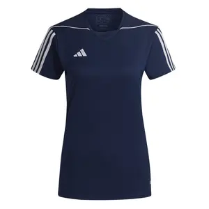 adidas Womens Tiro 23 V Neck Short Sleeve Jersey Soccer Cleats  - Blue