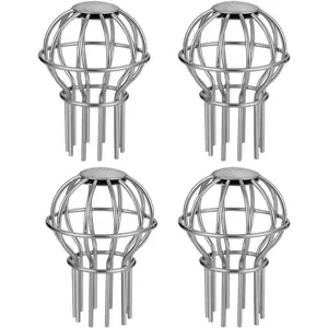 Gutter Guard Fits for 1.7" ~ 2.4" Round Downspout 304 Stainless Steel Rigid Filter Strainer Stops Leaves Seeds and Other Debris Gutter Cleaning Tool 4 Pack