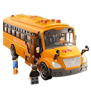 Extra-large school bus toy for children, simulated bus model for boys and Friends Magnetic Train Set
