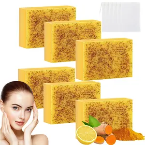LMMAKE Natural Turmeric Kojic Acid Soap Bar Triple Action Formula for Brightening Smoothing Deep Cleansing Skin Reduces Dark Spots Improves Texture Morning Night Facial Body Care Gentle Nourishing Cleanser