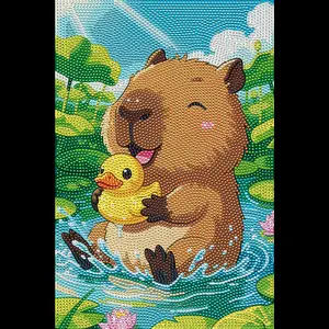 Capybara Diamond painting, Crystal Diamond Painting Kit, Frameless