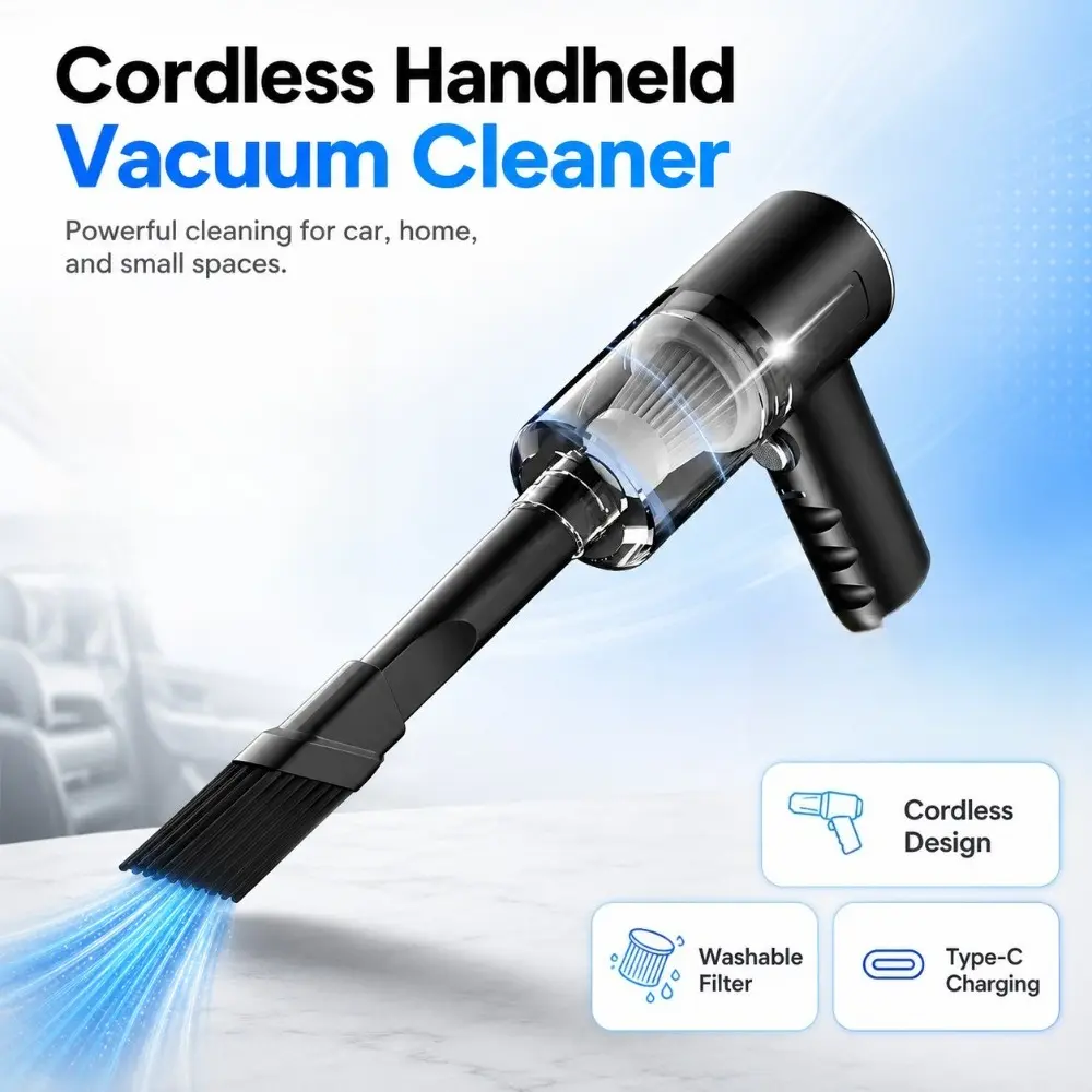 1pc Wireless Handheld Vacuum Cleaner - Portable Rechargeable Mini USB-Charging Multifunctional Vacuum, Ideal for Car, Home, Pet Dust Removal (Indoor Recreation Use)