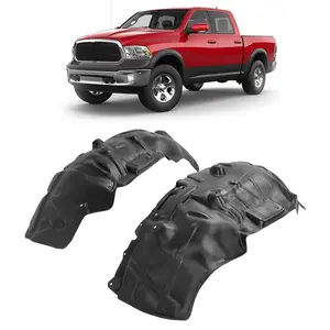 KQQIO Front Pair Fender Liner Inner Panel Compatible with 2009-2024 Dodge Ram 1500 Classic DS Replace CH1249152 CH1248152 68110686AE 68110687AE Wheel Liner Splash Shields Guard ABS Durable Rust Proof Easy Install Car Accessories