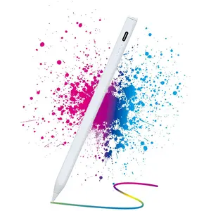 Stylus Pen for Touch Screen, Universal Stylus Pen Compatible with iPad/Samsung Tablet Devices Rechargeable Stylus Pencil Pen, White