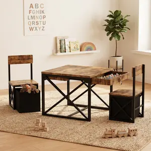 4-in-1 Kids Activity Table Set Storage Bins - Ultimate Playroom Desk