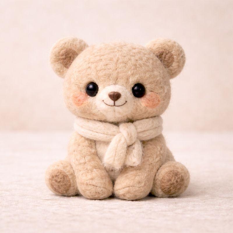 1Set Animal Needle Felting Kit, Felting kits for Beginners adult with Step-by-Step Video Tutorials, Squirrel/Bear/Hedgehog/Deer DIY Felting Kit, Cute Funny Home Decorative Ornaments, Birthday Valentine's Day and Christmas Gifts