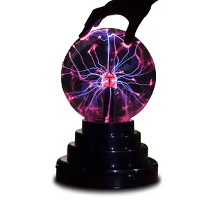 Plasma Ball, 3 Inch Plasma Lamp, Touch Sensitive Plasma Globe USB or Battery Powered Nebula Thunder Lightning, Novelty Toy for Kids, Parties, Prop, Bedroom, Home, Decoration