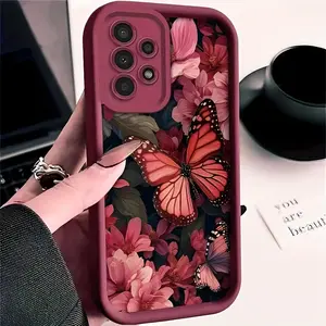 Flower Butterfly Case for Samsung Galaxy S24 Plus S25 S23 S22 S21 Ultra FE S24+ Patterned Soft TPU Full Camera lens Protection Rugged Phone Cover Gift 2D printing