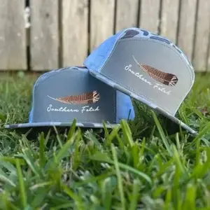 Southern Fetch Hunting Hat | 7 Panel Feather Trucker Cap | Vintage Camo Waterfowl Gift for Him Gift For Him, Gift For Her