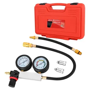 Nilight Cylinder Leak Down Tester, Gasoline Engine Dual-Gauge Compression Leakdown Diagnostic Tool Set with 10/12/14mm Spark Plug Adapters for Cars, Trucks Vehicle