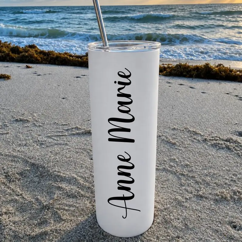 PERSONALIZED 20oz Tumbler - Stainless Steel Vacuum Insulation, Durable Design, Coffee Drinks , Includes Lid and Straw.