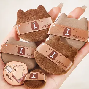 Capybara Powder Puff Set, Dual-use for Wet and Dry, Setting and Concealing, Mini Thumb Velvet Powder Puff, Beauty Puff