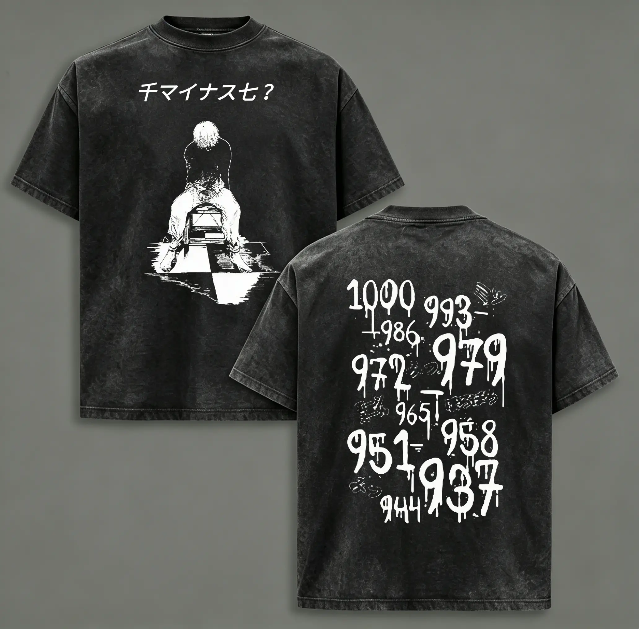 【FS】Retro Limited Edition "Sasaki Haise" Kaneki Ken Tokyo Ghoul Anime Double-Sided Print Oversized Washed T-Shirt, Unisex, Oversized Anime/Manga, Acid Washed Lightweight Cotton T-Shirt, Gift for Anime Fans and Lovers