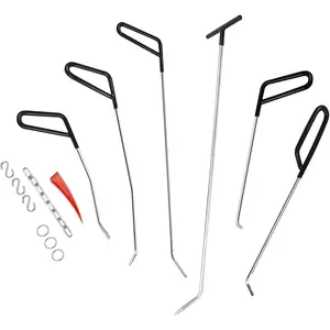 LadyRosian Paintless Dent Repair Tools 6 Pieces of Dent Removal Repair Rods C Style Rods Tool for Car Body Hail Damage Door Dent Removal