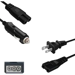 Electric Lunch Box Power Cord, 12V/24V (for  ), 110V (for  Office outlets), 32-inch Heated Lunch Box Use, Portable  Warmer Replacement Power (Type-B)