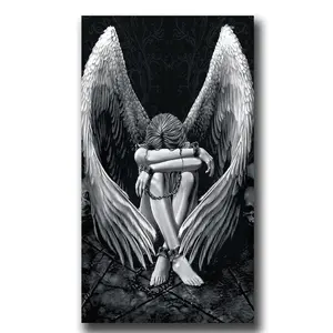 and Fallen Angel Diamond Painting Kit, 5D Full Round Drill Art Set, DIY Gem Painting for Adults, Home Wall Decor Gift