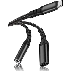 2 in 1 USB C Headphone Adapter with PD 60W  Dongle, Compatible with Galaxy S23 Ultra/S23/S22/S22+/S21/S20FE/A53/Note 10+,  Pixel 7/6Pro/5/4XL/3