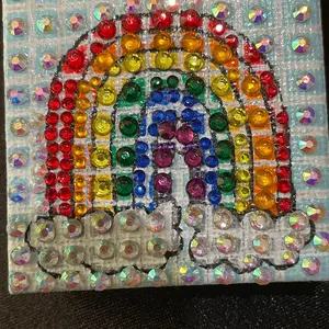 Pixel Rainbow Rhinestoned Tiny Canvas Special Edition