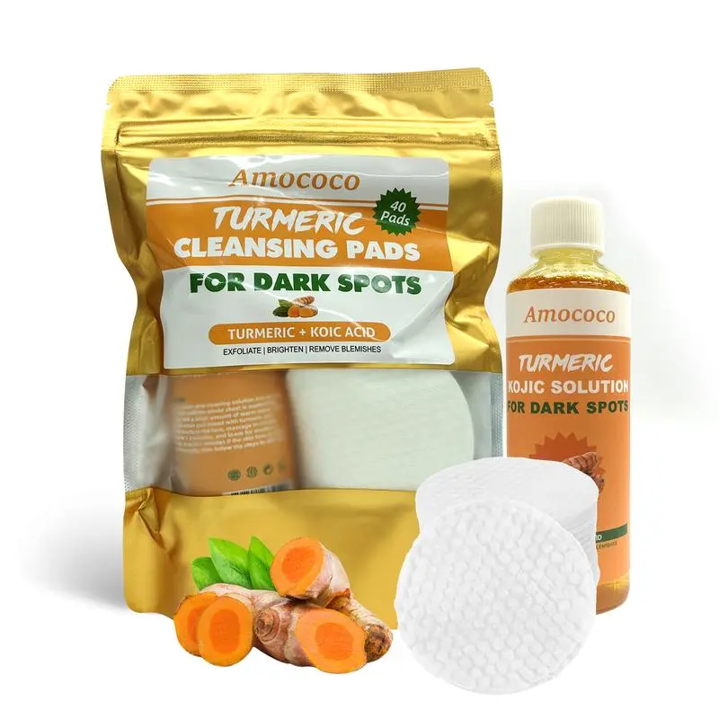 40 Dual Textured Kojic Acid Pads for Brightening Moisturizing Dry Wet Separation Formaldehyde Free Makeup Remover Hydration Cosmetic Moisturizer