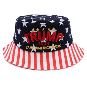 Trump 2024 Take America Back Patriotic Embroidered Bucket Hat