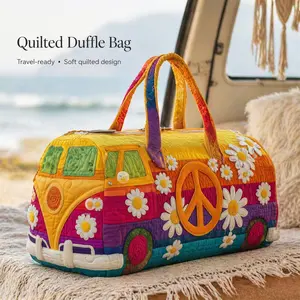 Stay Wild Quilted Weekender Bag, Boho Travel Duffle Bag with Spacious Interior, Soft Padded Overnight Tote for Weekend Trips, Road Trips, Camping and Everyday Getaways