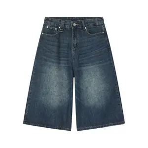 Inflation Streetwear Vintage Washed Baggy Jorts 2026 Spring Summer New  Distressed Wide Leg Denim Culottes Y2K Oversized Knee Length Jean Shorts