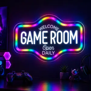 GameRoom Neon Sign – Level Up Your Space LED Wall Light