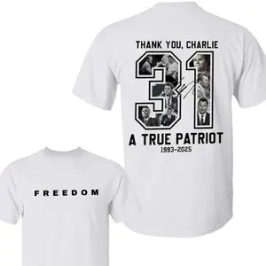 Freedom Charlie Kirk Shirt | True Patriot Graphic Tee, Rest In Peace Charlie Kirk, Thank you Charlie Tee