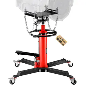 fathersdaygift VEVOR Transmission Jack, 0.75 Ton/1660 lbs Capacity Hydraulic Telescopic Transmission Jack, 2-Stage Floor Jack Stand with Foot Pedal, 360 Swivel Wheel, Garage/Shop Lift Hoist, Red