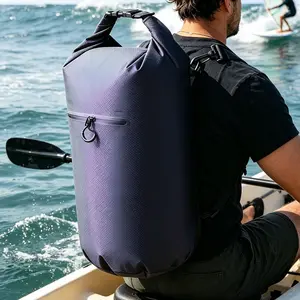 1count Outdoor Lightweight Waterproof Backpack, Simple Casual Bucket Bag, Rafting Swimming Sports Bag, All Seasons Universal