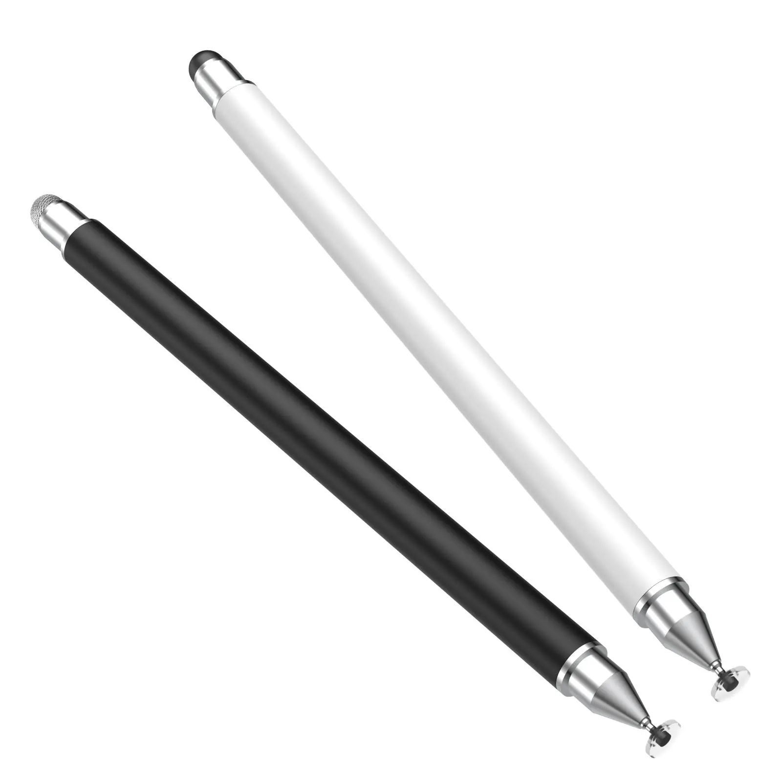 3-in-1 Metal Stylus Pen with Capacitor Tip, Video Clip & Bar Cap - Digital Stylus for Smartphone, Tablet, Computer Accessories, Office & Painting (Black, Silicone-Infused Design)
