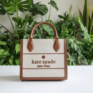 Pre-owned Kate Spade canvas and leather Crossbody Bags Canvas & Leather Mini Tote New