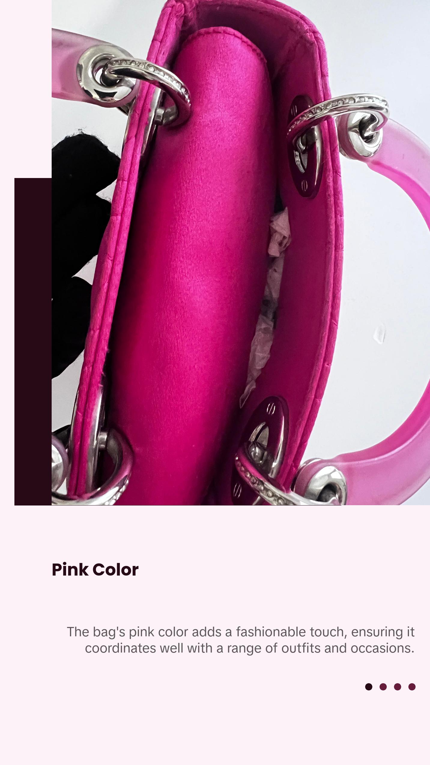 Pre-owned Dior Satin Tote Bags Pink Mini Tote Bag Very Good Condition with Minor Wear