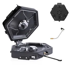 17000/ 8600BTU 1-Burner Propane Stove Portable Camping Stove with Carry Strap, Backpacking Camp Stove for Outdoor Cooking, Flick-Style Ignition, Temperature Control, Power for Camping BBQ& More