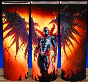 Spawn with Demon Wings Comic Book Superhero Cup Mug Tumbler 20oz Stainless Steel Flask Insulated Reusable Drinkware for Comic Book Fans,  Portable Glossy