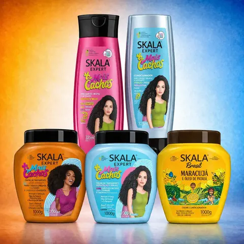 Skala Expert Haircare 5-Piece Multi-Pack Kit [Mother's Day Special] - Mais Cachos, Passionfruit (Maracuja), Mais Crespos Treatments (1000g Each), Cleansing Shampoo & Conditioner (325ml Each) for Curly Teens, Moisturizer, Anti-Frizz, Hydrating, Smoothing,,