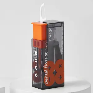 Floss Pick Case - Automatic Pop-Out Flosser Container, Floss Pick Holder, Travel Items for Men and Women, Teeth Cleaning Tools, Stores 10 Picks